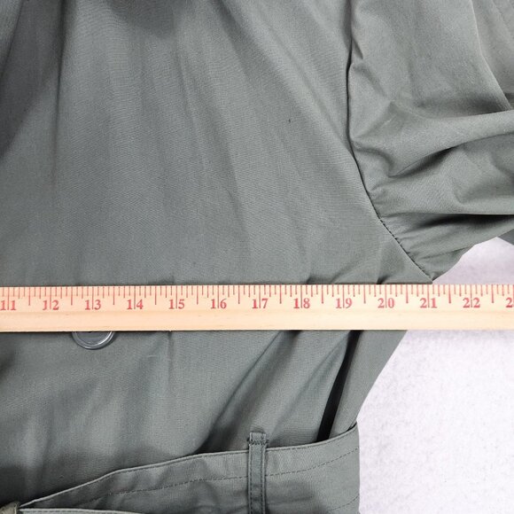 Vintage US Army Raincoat Mens 40S Green Quarpel Trench Coat Belted USGI 70s - Picture 8 of 16